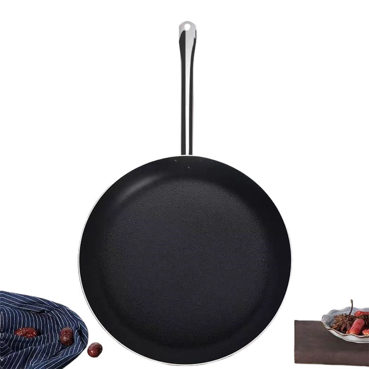 Eco friendly custom logo non stick round skillet pan with lid