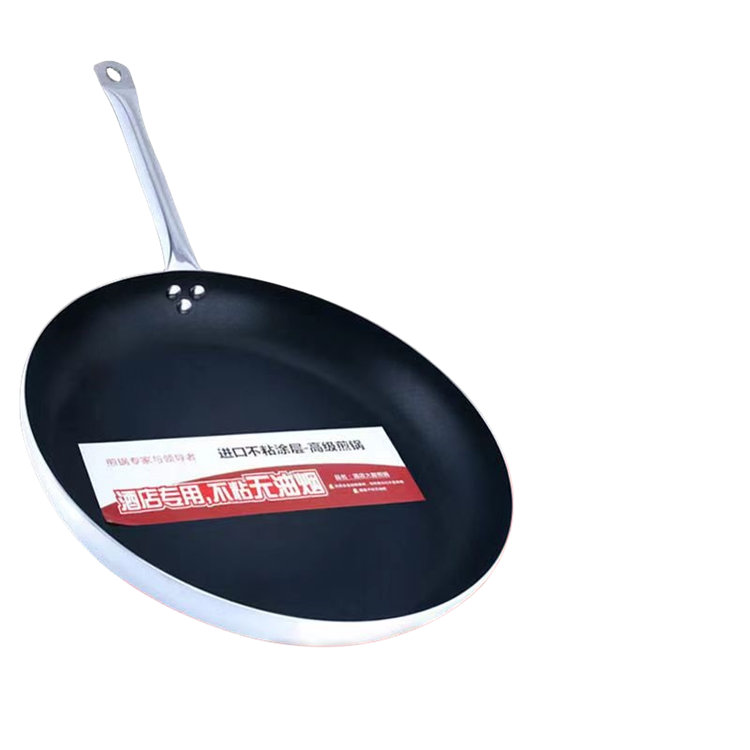 Eco friendly custom logo non stick round skillet pan with lid