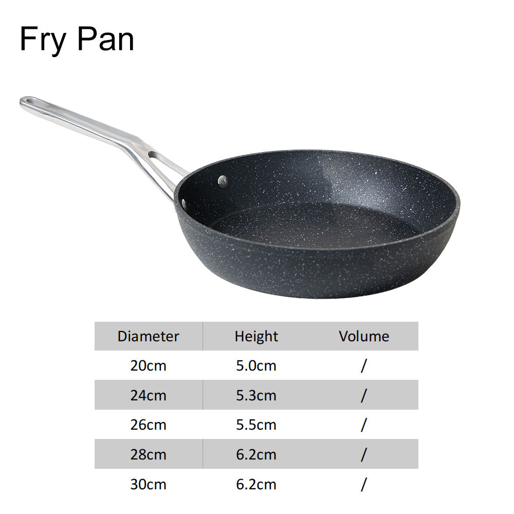 Shot Blasting Forged Aluminum Non-stick Cooking Set Frying Pan Pots Breakfast 26 Cm Saute Pan