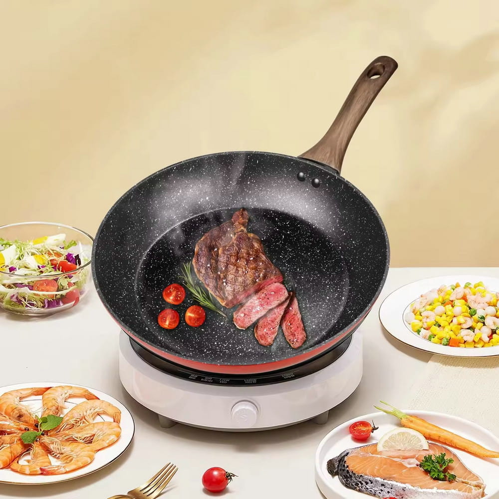 Frypan set 20cm 24cm 28cm ceramic non stick frying pan 3pcs sets for kitchen home cooking and outdoor camping