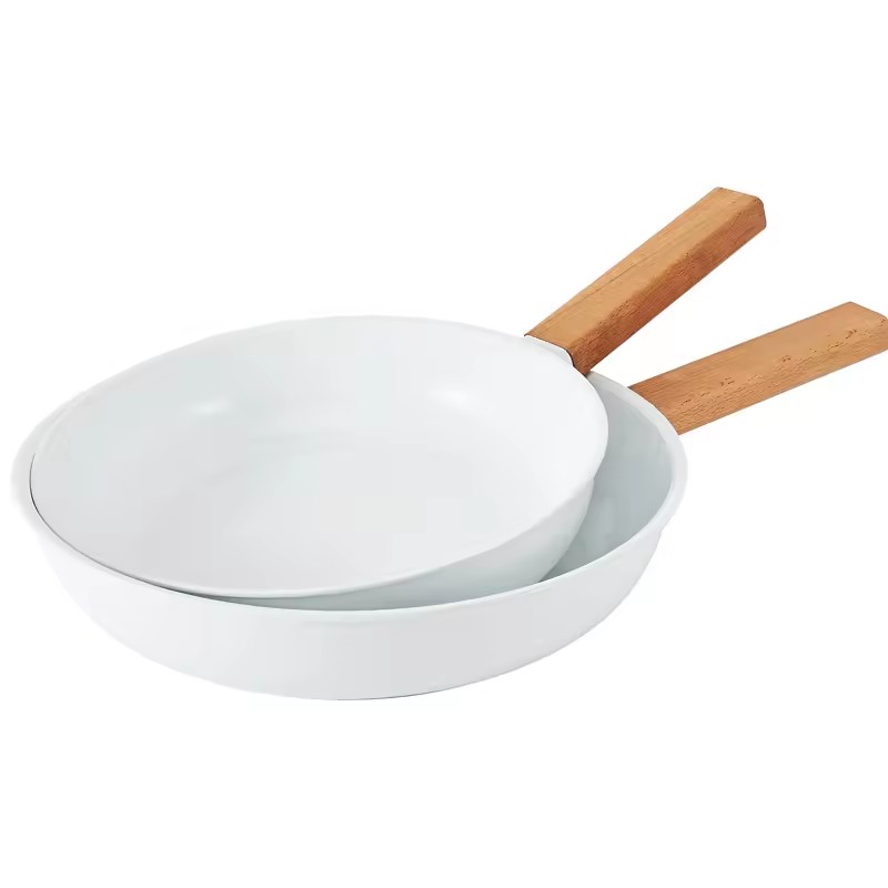 Kitchen Cooking Cookware Non Stick White Frying Pans