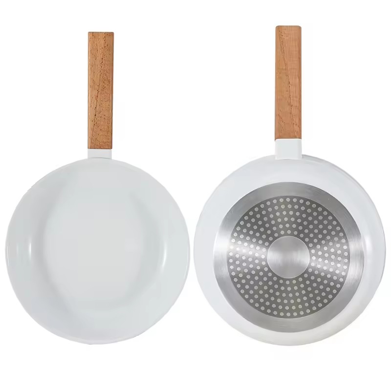 Kitchen Cooking Cookware Non Stick White Frying Pans