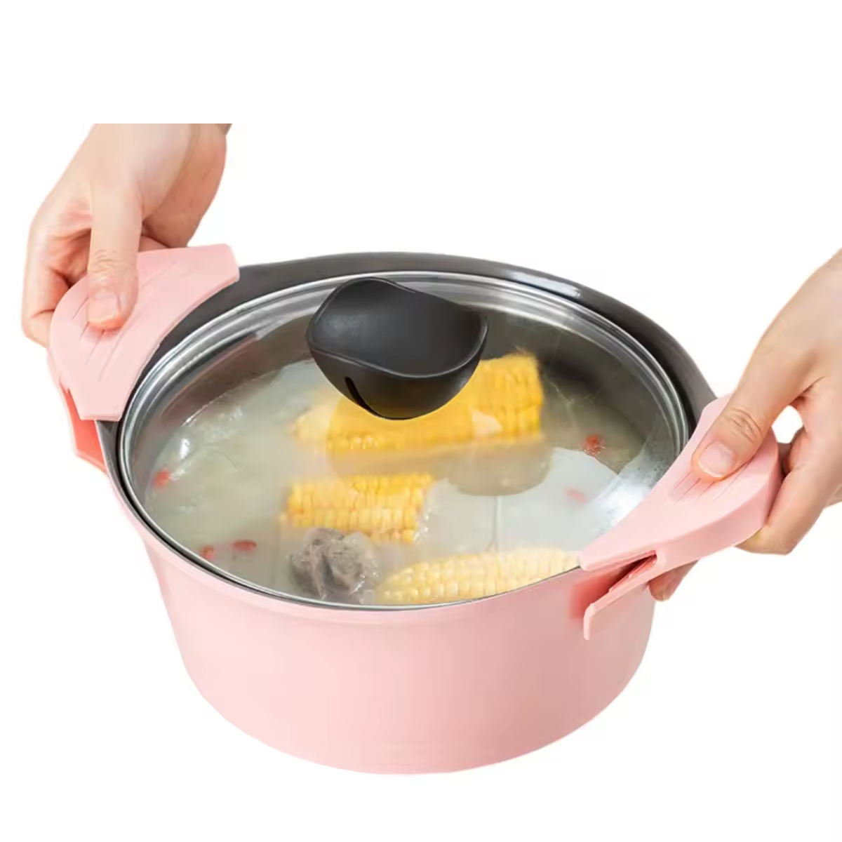 Non-toxic nonstick custom aluminum chef casserole sauce hot pot with two handle