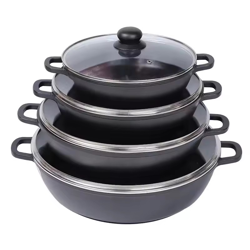 Kitchen induction cooking pots and pans set nonstick kitchen ware casserole set