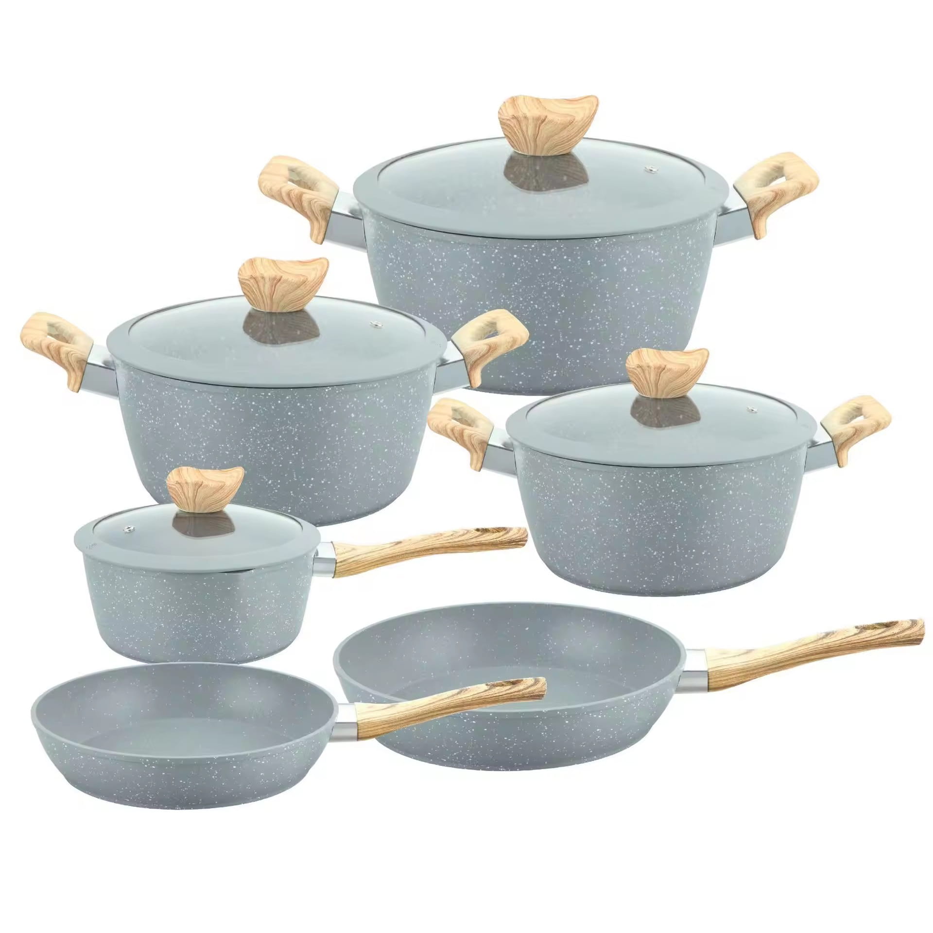 Premium aluminum ceramic cooking stock pan frypan saucepan sets