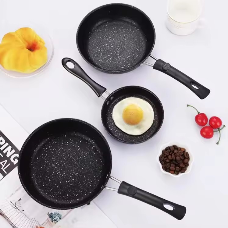 Eco customized logo dishwasher safe nonstick aluminum cookware frying pan sets