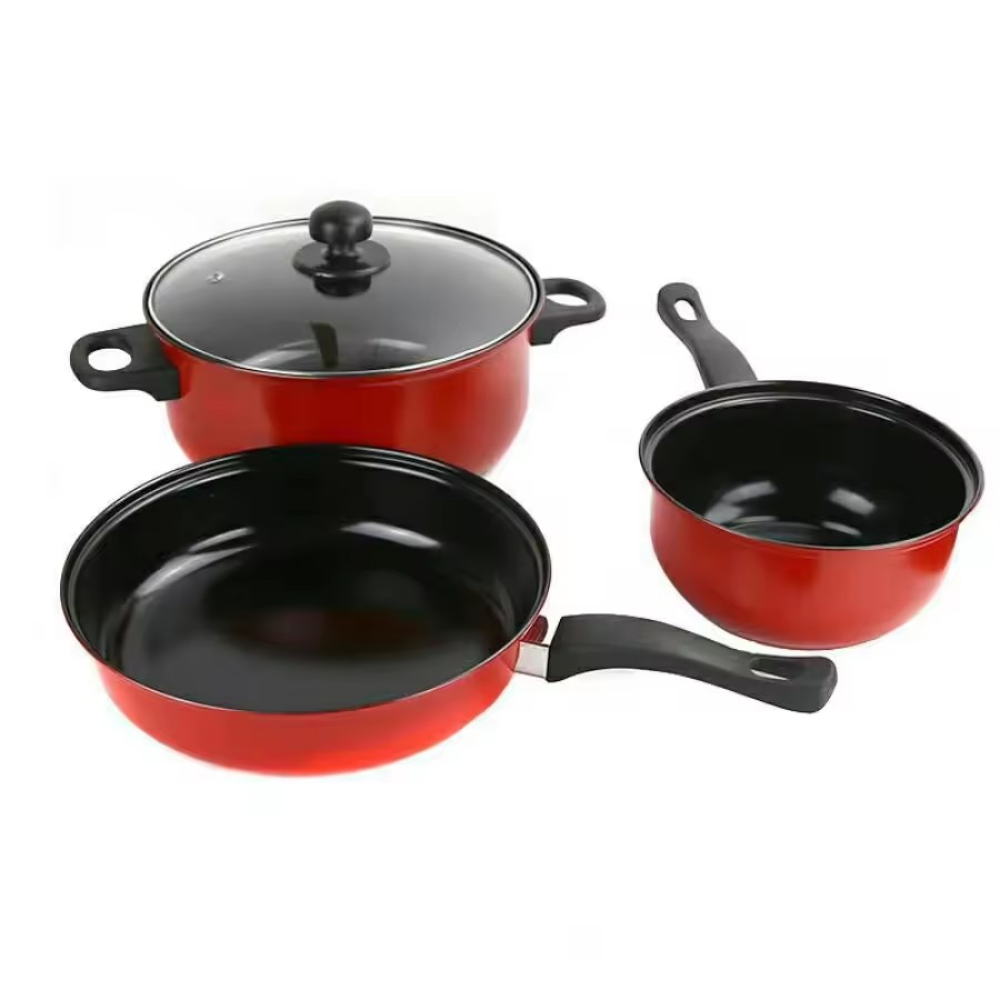 Non-stick pot three-piece set of pots pans activity gifts non-stick pot annual meeting set gifts