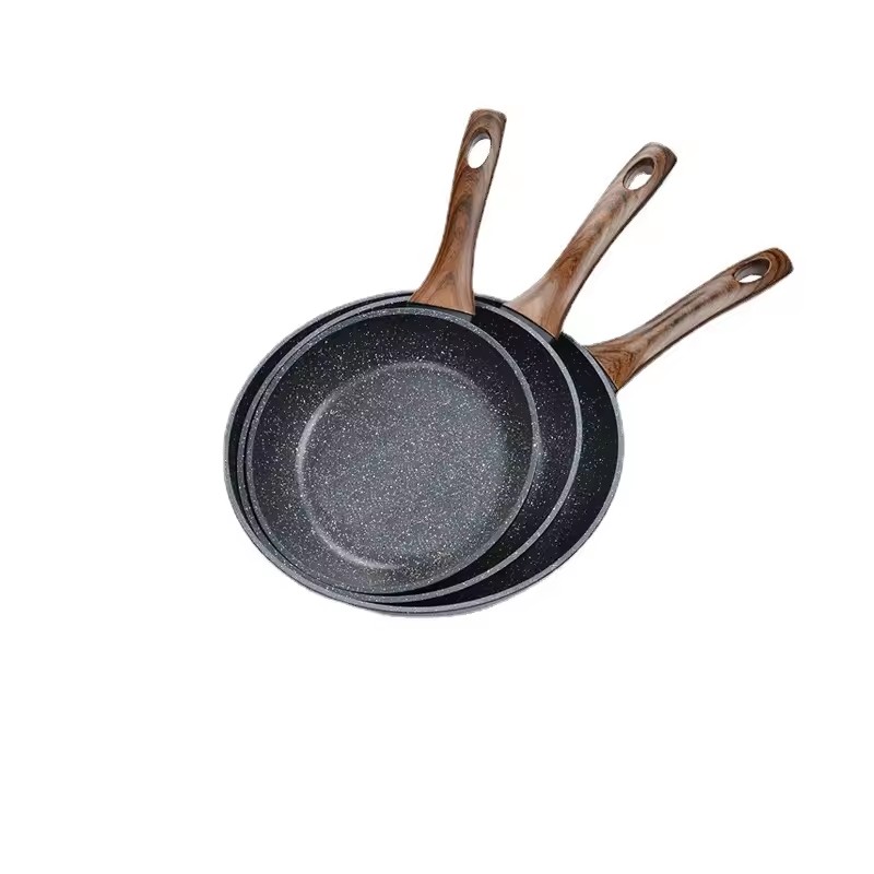 Flat bottomed pot set non stick pan frying eggs induction cooker gas stove universal frying pan