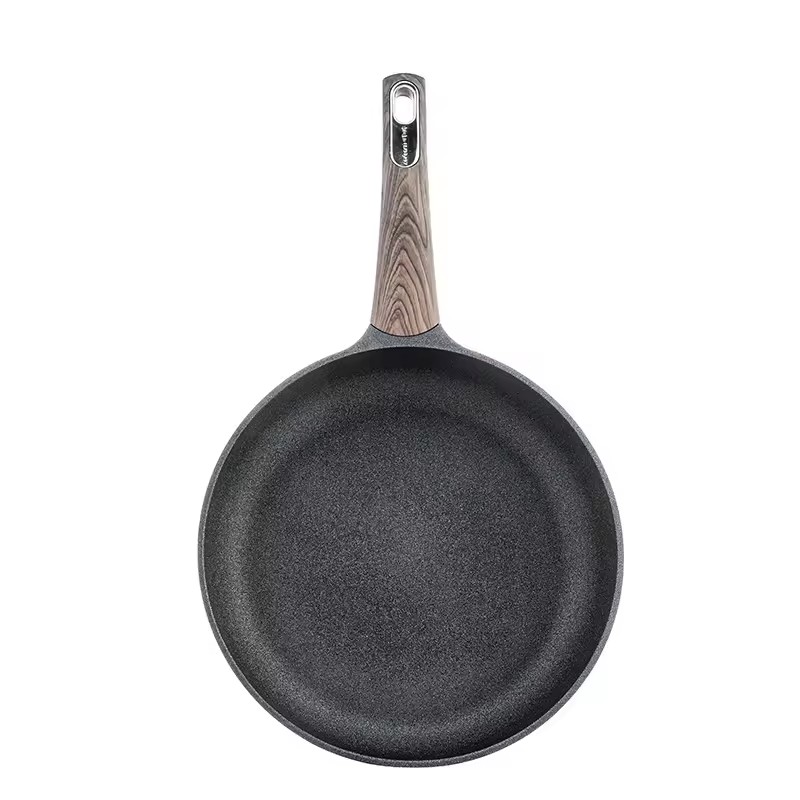 Ceramic Different Shape Non Stick Chinese 26cm Wheat Slate Stone Frying Pan