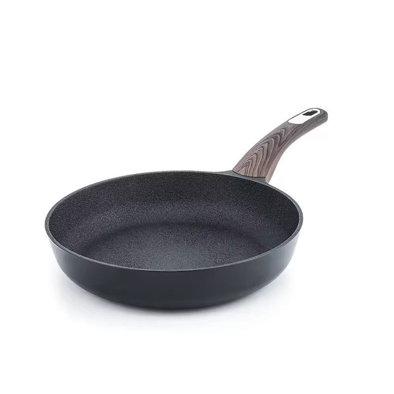 Ceramic Different Shape Non Stick Chinese 26cm Wheat Slate Stone Frying Pan