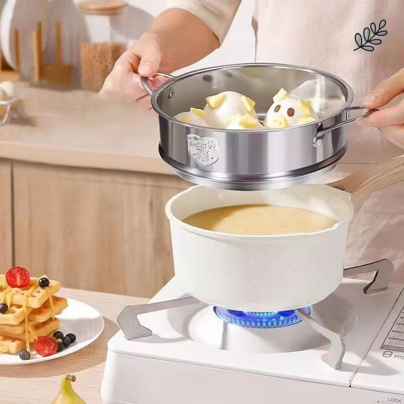 Wheat rice stone dormitory student pot raised baby pot baby household non stick hot milk instant noodle pot