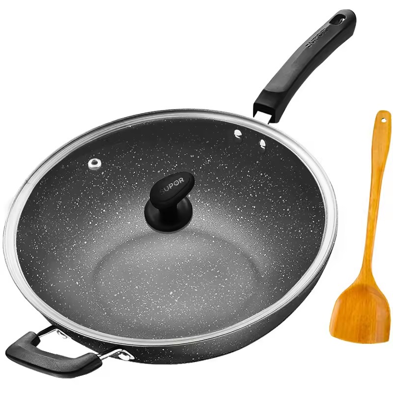 Non-stick wok with household wok 32cm induction cooker gas cooker