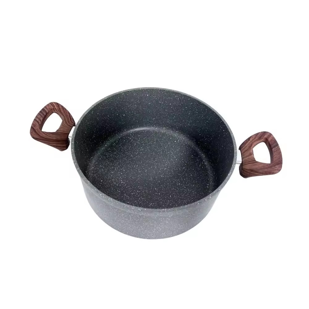 4.5mm Forged Aluminum Casserole Nonstick Coating Cookware Pot Induction Bottom With Glass Lid