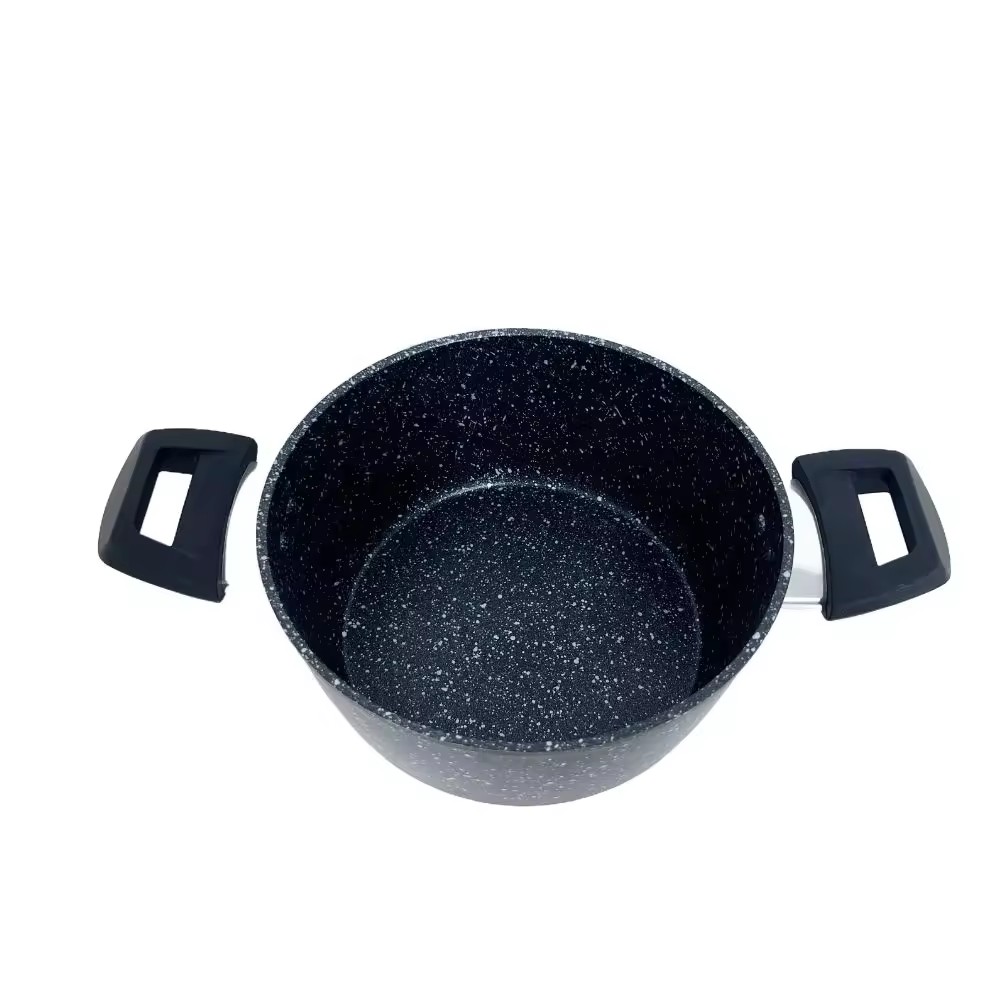 Cookware Black Marble Granite Coating Casserole With Glass Lid Casserole De Cuisine Complet