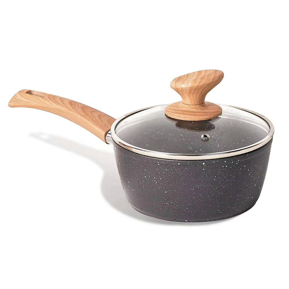 Multiple sizes custom aluminium ceramic non-stick sauce pot with handle