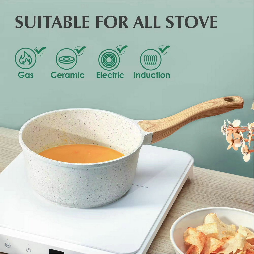 Multi-use rust free customized logo kitchenware deep cook sauce pot milk breakfast pot