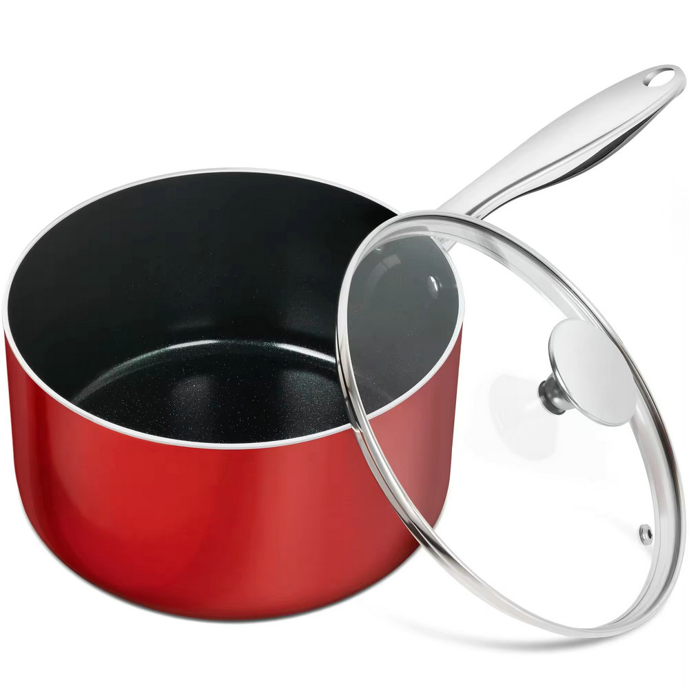 Self cooking kitchen induction gas non stick aluminum saucepan