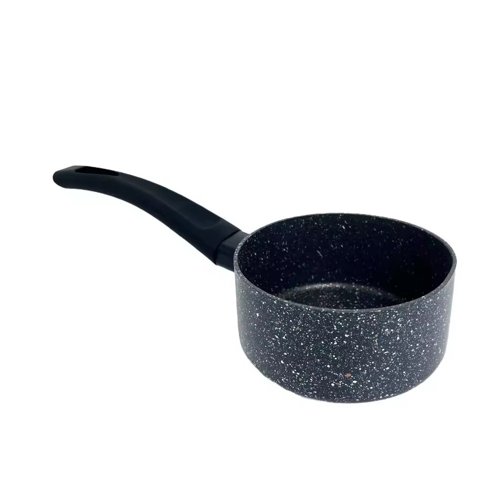 Forged Aluminum Shot Blasting Stone Marble Coating Sauce Pan Cookware