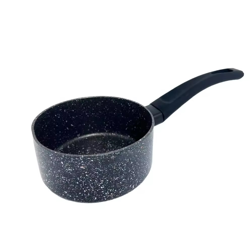 Forged Aluminum Shot Blasting Stone Marble Coating Sauce Pan Cookware