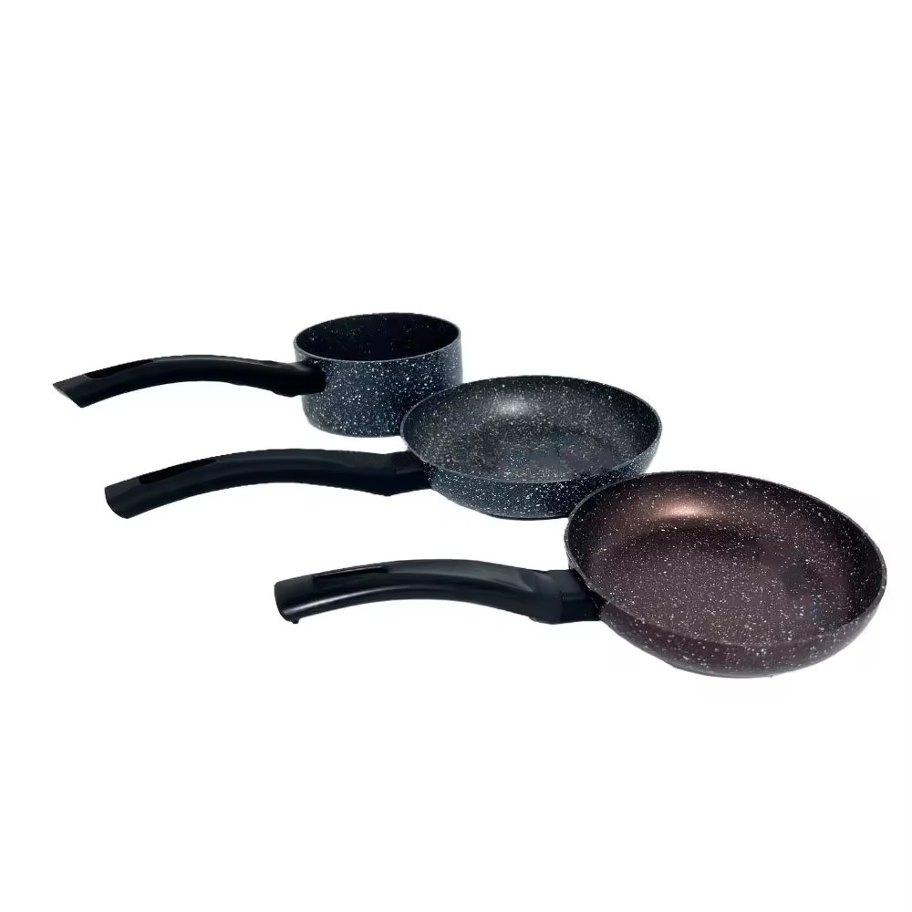 Forged Aluminum Shot Blasting Stone Marble Coating Sauce Pan Cookware