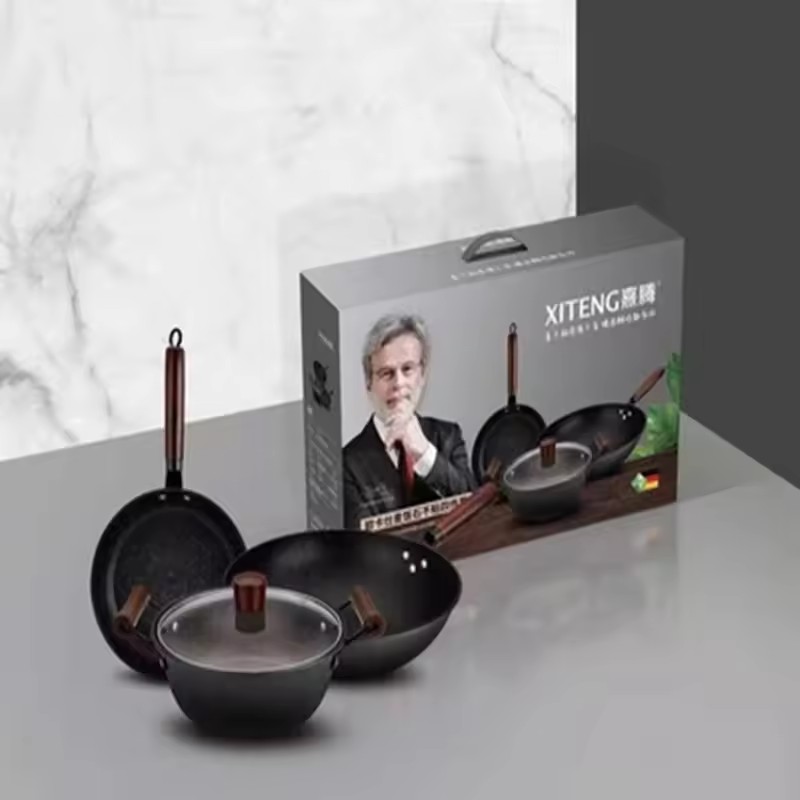 Medical stone three-piece household non-stick cookware set universal activity gift