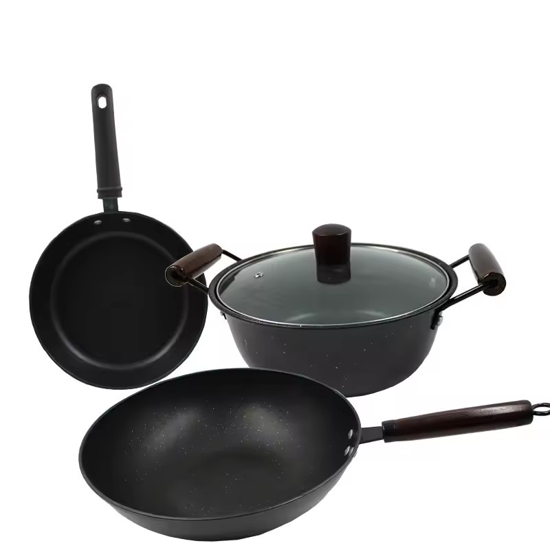 Medical stone three-piece household non-stick cookware set universal activity gift