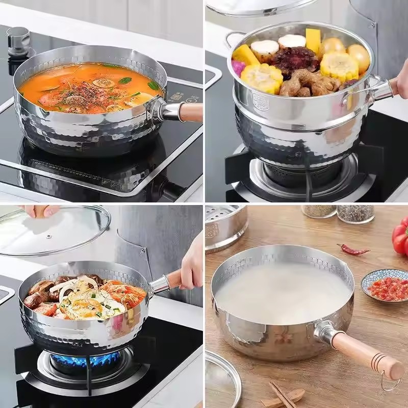 Japanese uncoated non-stick instant noodles cooking pot household hot milk pot baby food supplement pot