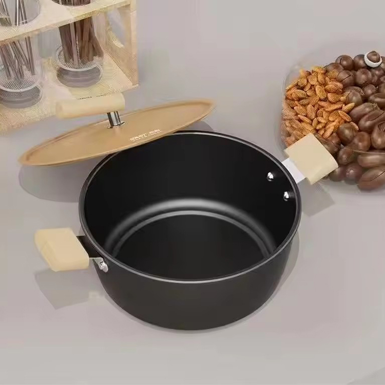 Three-piece wok set with multi-functional wheat board stone household stockpot skillet Activity Gift pan non-stick pan